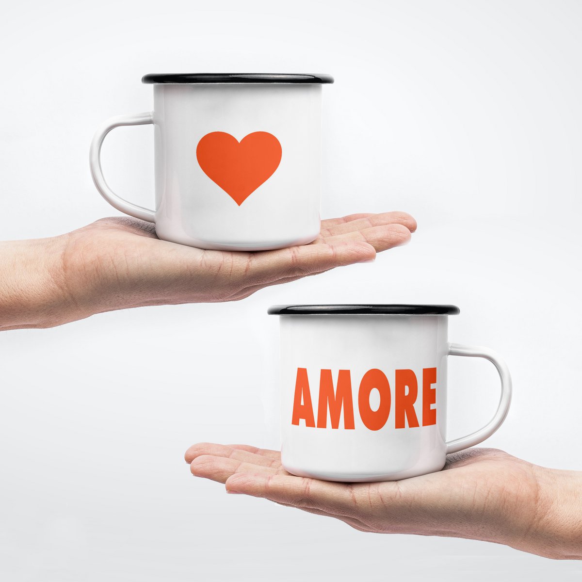 Terug Emaille-Tasses LOVE 🖤