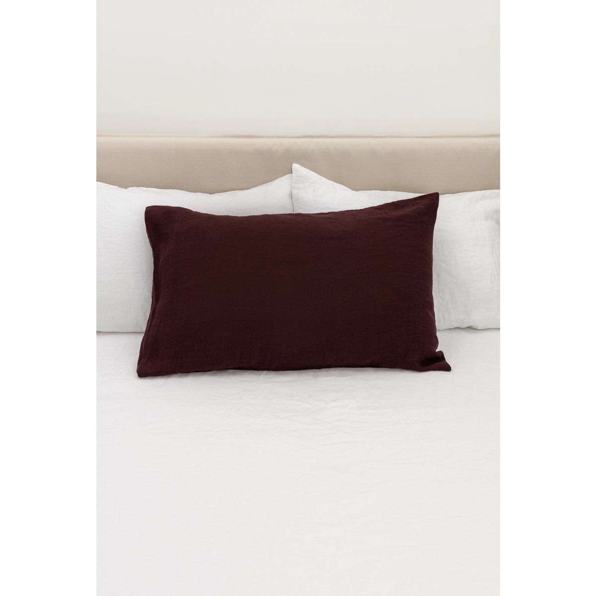 Deep Purple Washed Linen Pillow Case