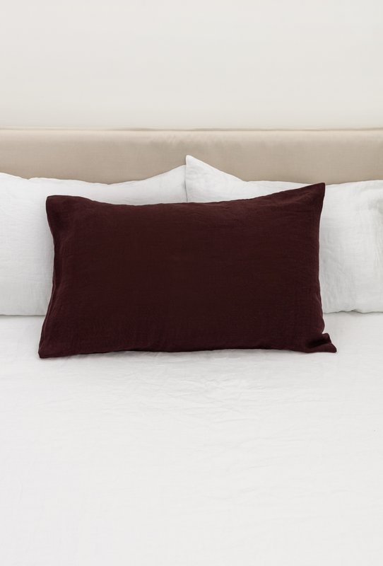 Deep Purple Washed Linen Pillow Case