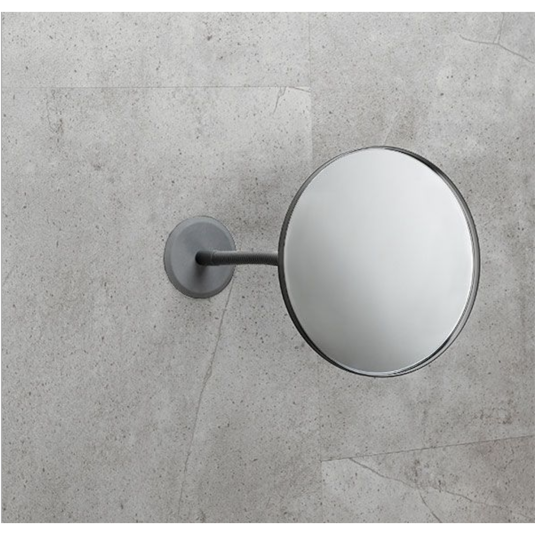 Miroir, non éclairé, avec support mural et col de cygne pour coller et percer