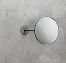 Miroir, non éclairé, avec support mural et col de cygne pour coller et percer