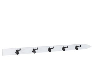 J-Line Garderobenständer Ski 5 Haken Holz Weiß