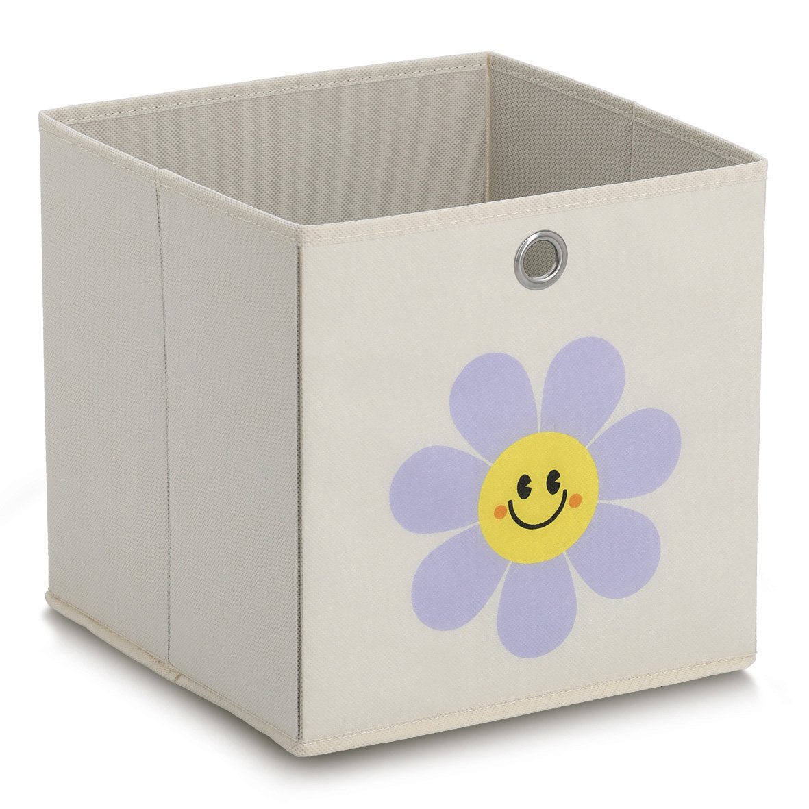 Storage box "Happy Flower", fleece, cream