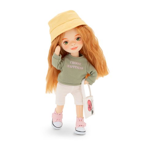 Soft toy,  Sweet Sisters - Sunny in a Green Sweatshirt + bonus accessories set (35cm)