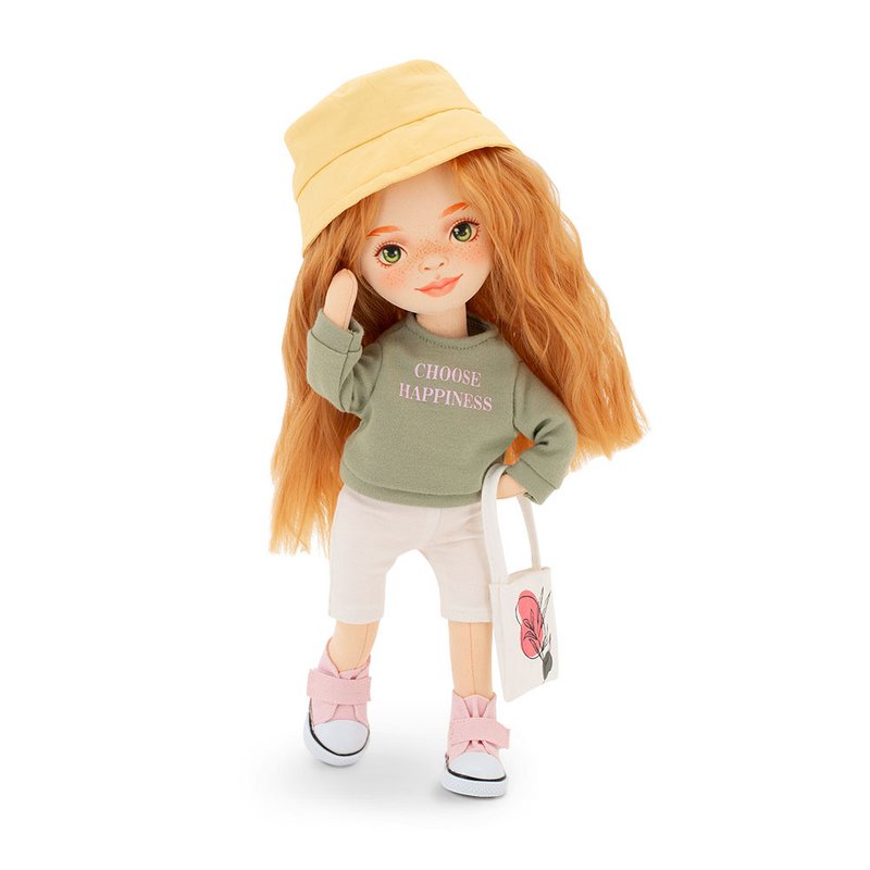 Soft toy,  Sweet Sisters - Sunny in a Green Sweatshirt + bonus accessories set (35cm)