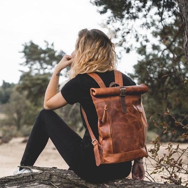 Franklin Rolltop Rucksack Dunkelbraun