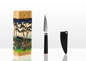 Damascus Paring Knife - Pakka Collection - 90 mm blade