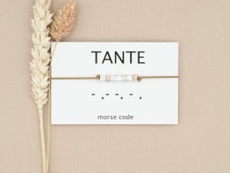 Morse code armband Tante (zilver,rosé goud,goud)