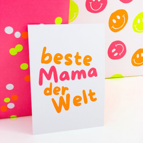 Postkarte "Beste Mama der Welt" aus Recyclingpapier