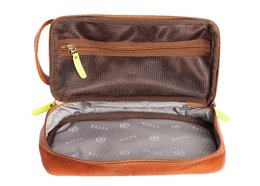 Toiletry bag with compartment - Cognac yellow
