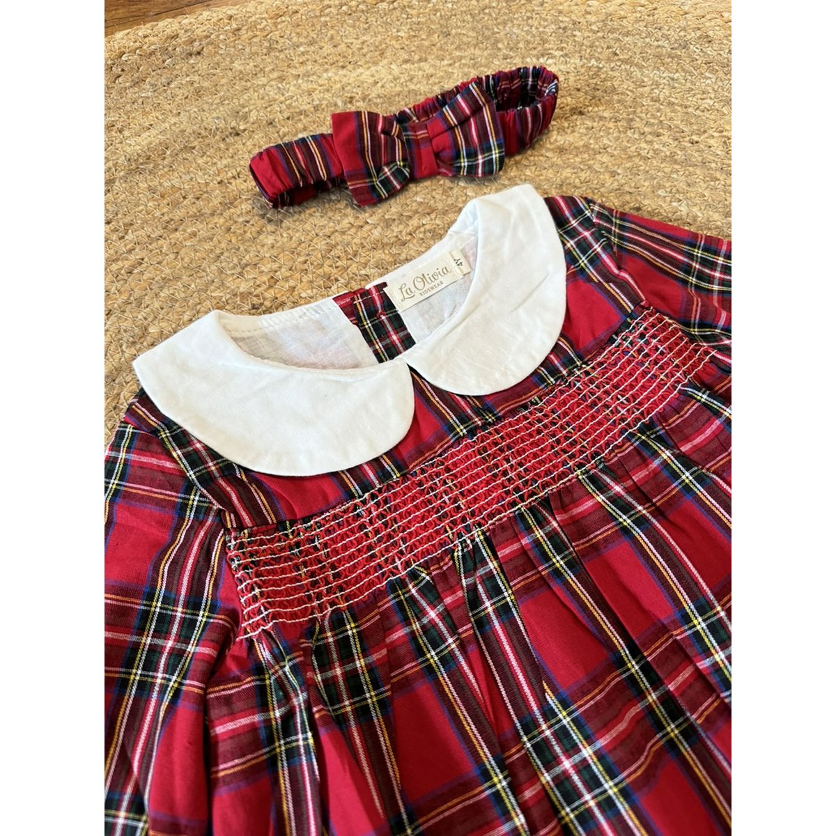 Merry Plaid Christmas Dress + Headband