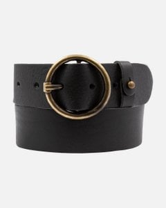 Pip 2.0 | Vintage Gold Round Buckle Leather Belt