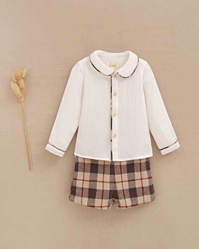 Baby boy plaid shirt and shorts set P151-11608174