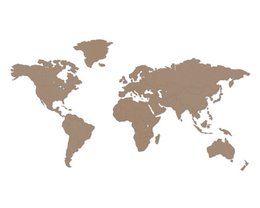 Wooden World Map - 10 Wood Types - Magnetic Hanging System