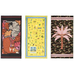 STRANDHÅNDKLÆDE OG 3FARVEPRINT MIKROFIBERKOVOLUT