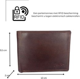 Wallet Men Brown RFID Anti Skim Billfold