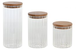 BOTE SET 3 CRISTAL BAMBU 9X9X21 1050ML 800/500 PC205137