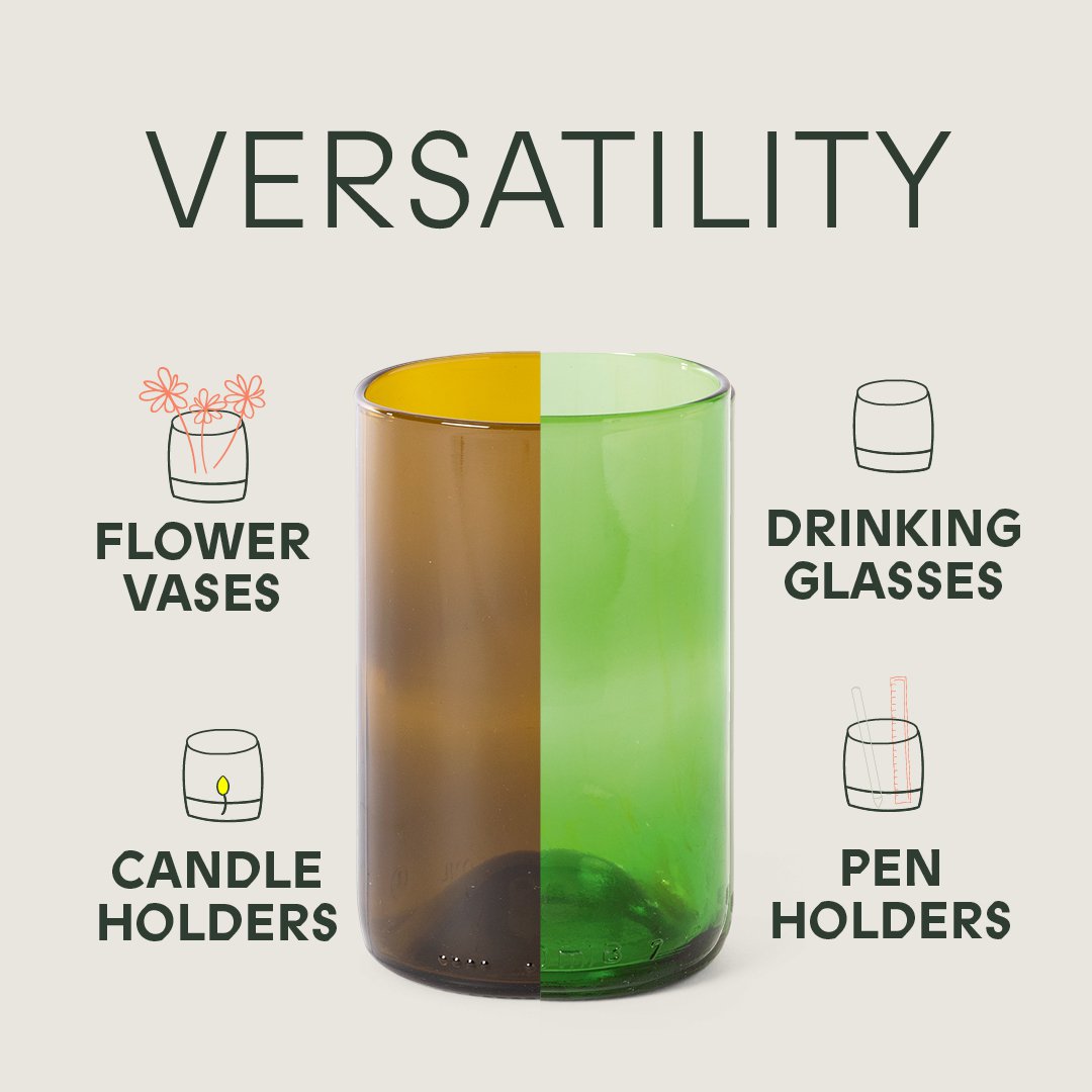 Drinking glasses Green/Olive - Tall (set of 6)
