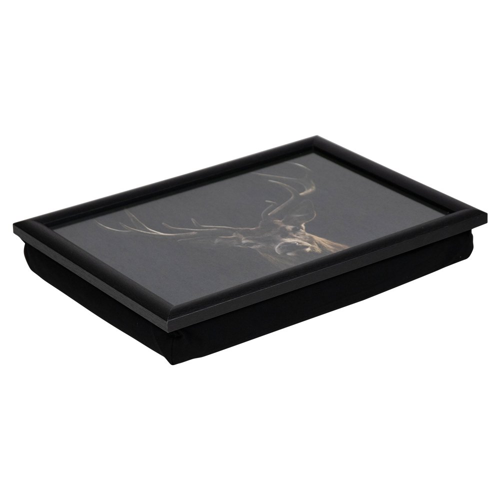 lap cushion black red deer 43cm