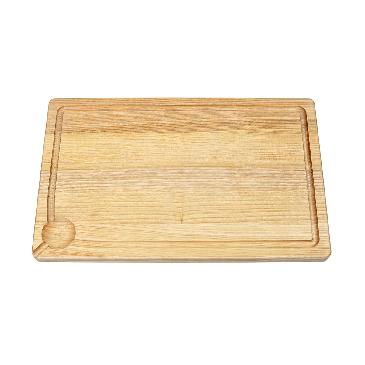 Tabla de cortar de madera de fresno con ranura para jugo