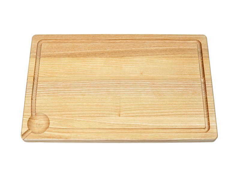 Tabla de cortar de madera de fresno con ranura para jugo