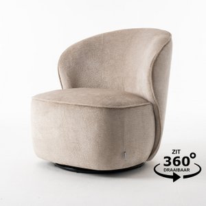 Sammy Draaifauteuil Stof Loris %2305 Beige