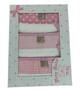 Conjunto de 3 luvas de banho para bebê 100% algodão