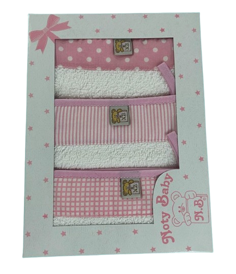 Lot de 3 gants de bain bébé 100% coton