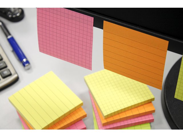 Info notes 75x75mm ruitjes fel geel 80 blad