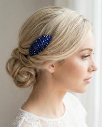 Peineta de cristal con iris azul para peinados de novia