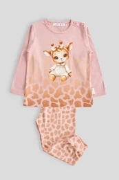 Pijama de algodón para bebé, 2 piezas, jirafa