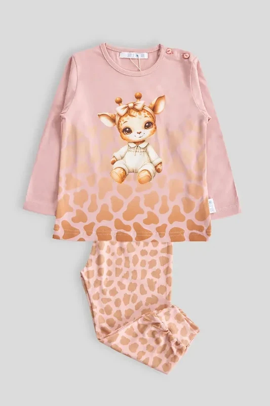 Pijama de algodón para bebé, 2 piezas, jirafa