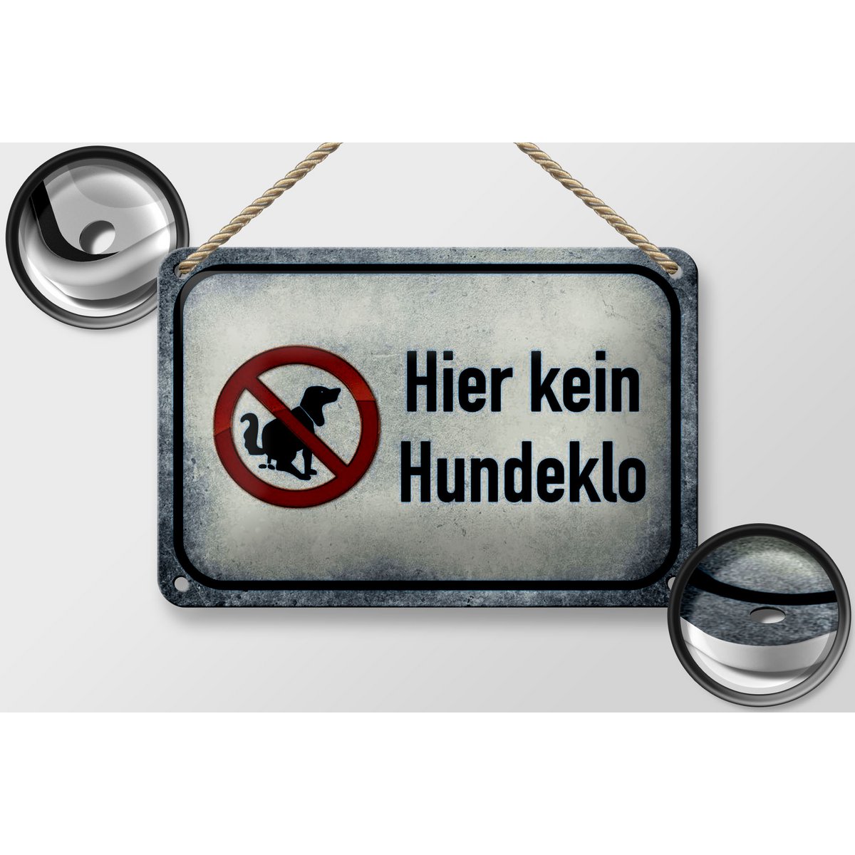 Tin sign note 18x12cm dog here no dog toilet decoration