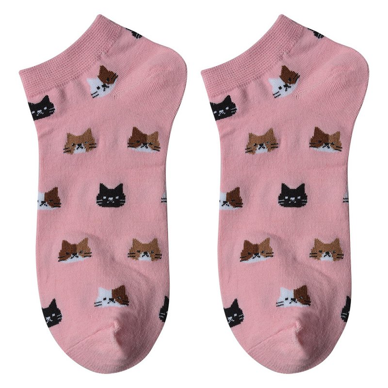 Grappige Sokken one size Roze Polyester Katten