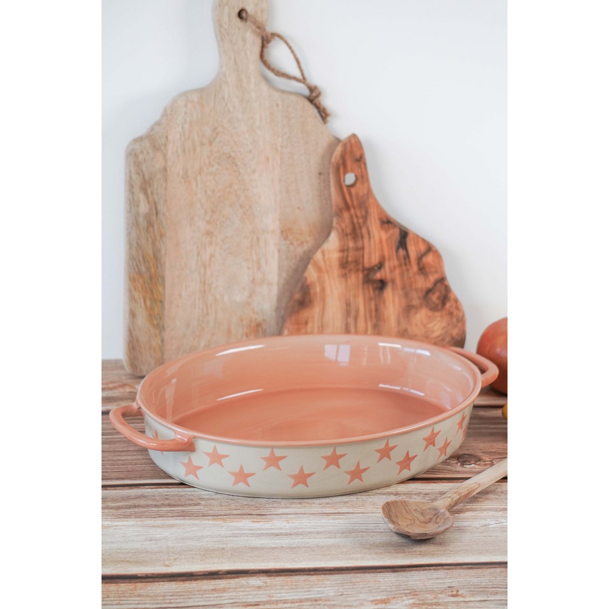 Estrellas de plato ovalado rosa 36 × 23,3 × 5,7 cm Isabelle Rose