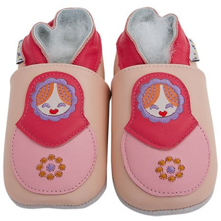 Kapcie dziecięce Matryoshka z miękkiej skóry