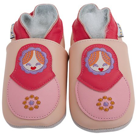 Kapcie dziecięce Matryoshka z miękkiej skóry