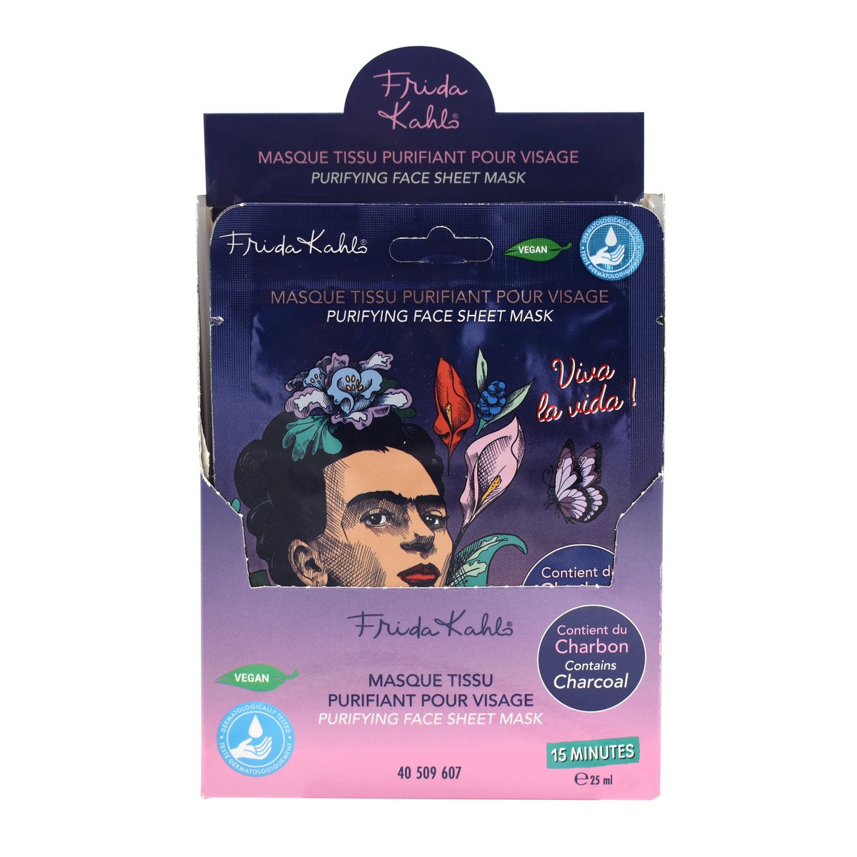 Frida Kahlo - Charcoal Sheet Mask for Face - 25 ml