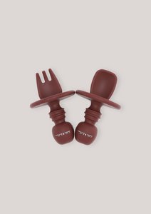 Silicone Cutlery Set - Merlot Red