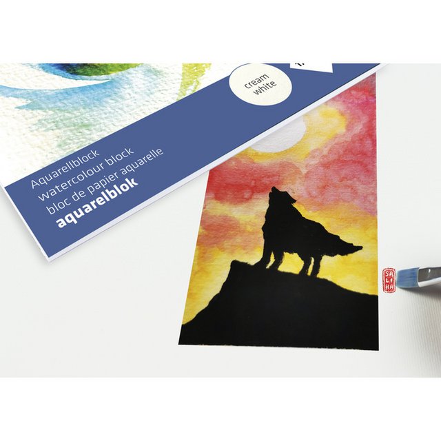 Aquarelpapier Kangaro 24x32cm 300 gr 16 vel, roomwit zuurvrij