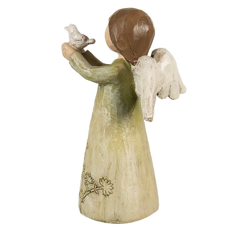 Decoratie Beeld Engel 12 cm Groen Polyresin Kerstdecoratie