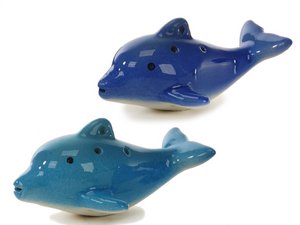 porcelain Children's flute dolphin 10x7x