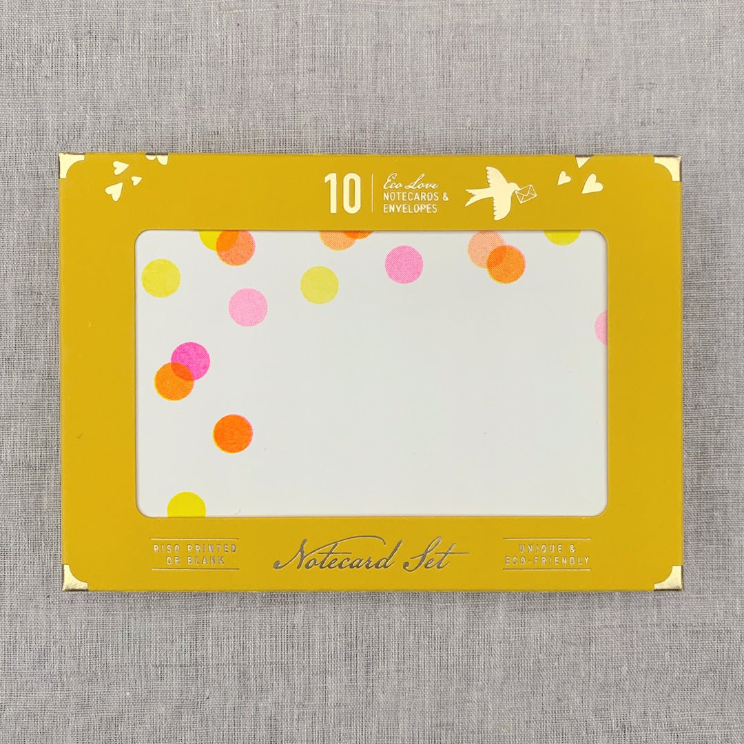 Notecard set / riso printing / confetti / sustainable