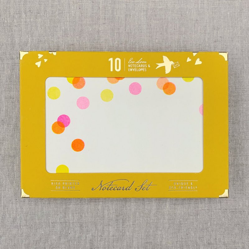 Notecard set / riso printing / confetti / sustainable