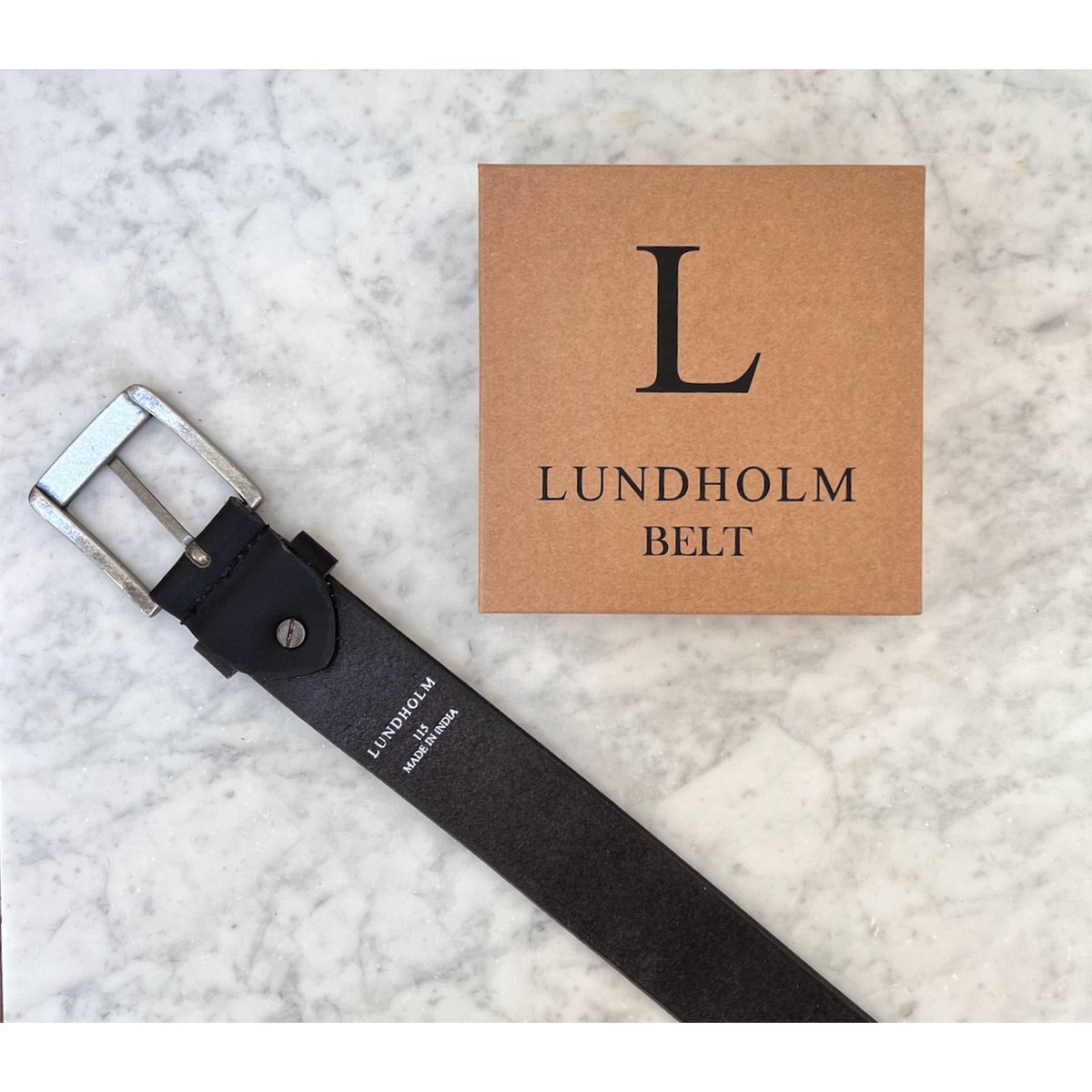 Lundholm leather belt men's leather cognac brown black - 115 cm - adjustable to size - Scandinavian design - gift for man men's gifts tip father's day gift father's day gift
