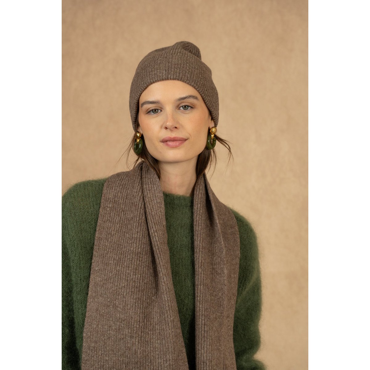 Bonnet et écharpe en 100% laine merinos