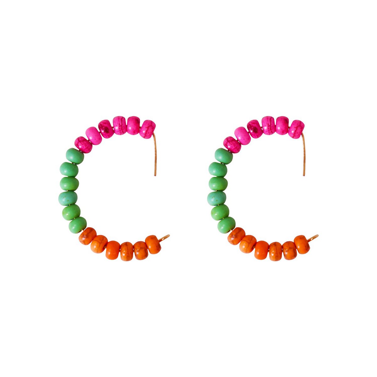Orecchini a cerchio con perline colorate del festival di carnevale, orecchini a cerchio festivi, cerchi con perline, accessori alla moda per festival | di lovebynlanla