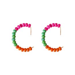 Farverige Carnival Festival Beaded Hoop Øreringe, Festlige Hoop Øreringe, Statement Beaded Hoops, Trendy Festival Accessories | af lovedbynlanla