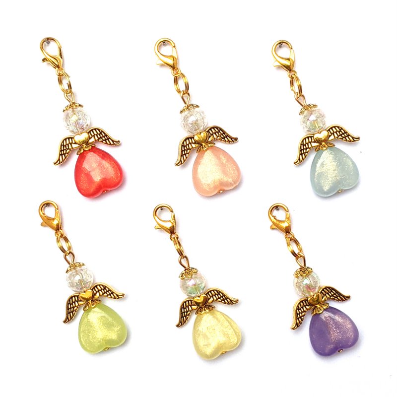 Guardian Angel "Fee Pastell" Keychain, 6-serie set, goudkleurig