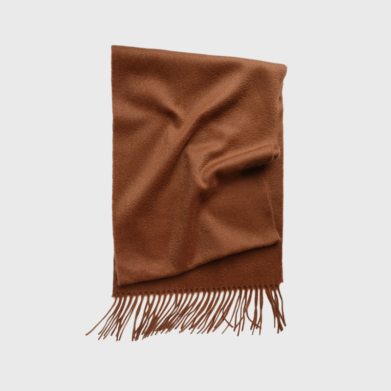 Fin vævet - 100% cashmere vævet tørklæde med frynser